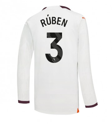 Manchester City Ruben Dias #3 Udebanetrøje 2023-24 Lange ærmer